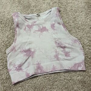 Aerie Lavender Tie-Dye Crop Top, Medium